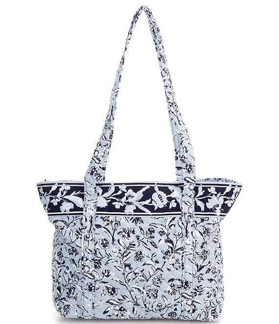 Vera Bradley Small Vera Perennials Gray Quilted Cotton Tote Bag 2 Vera Bradley Small Vera Perennials Gray Quilted Cotton Tote Bag - Afbeelding 2