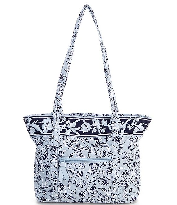 Vera Bradley Small Vera Perennials Gray Quilted Cotton Tote Bag 4 Vera Bradley Small Vera Perennials Gray Quilted Cotton Tote Bag - Afbeelding 4