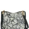 Aimee Kestenberg Famous Double Top Zip Butterfly Print Leather Crossbody Bag