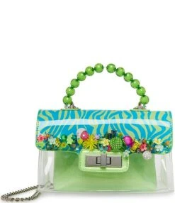Betsey Johnson Floral Ornamented Colorblock Stripe Clear Crossbody Bag -Kurt Geiger Shop 00000000 zi 9b3a7b4a 67b8 4e35 82f0 b1a3ca40fc26
