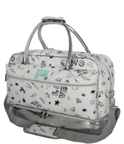 Betsey Johnson I Do Collection Printed Vegan PVC Drop Bottom Satchel Bag