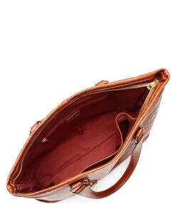 Margot Sienna Croc-Embossed Leather Tote Bag