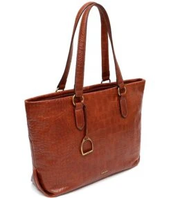 Margot Sienna Croc-Embossed Leather Tote Bag -Kurt Geiger Shop 00000000 zi a1091cd2 863d 4b27 aab7 a3a8007386ec 03 ai