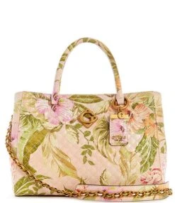 Guess Nerina Girlfriend Floral Quilted Satchel Bag