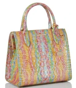 BRAHMIN Melbourne Collection Saltwater Taffy Small Caroline Elope Satchel Bag