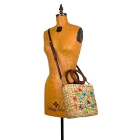 Patricia Nash Multicolor Flower Straw Tote Bag