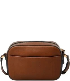 Fossil Liza Mixed Media Striped Leather Camera Crossbody Bag