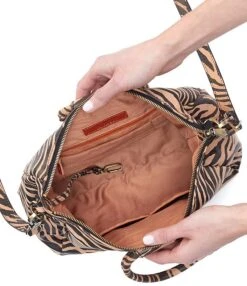 HOBO Sheila Medium Zebra Stripe Satchel Bag -Kurt Geiger Shop 00000000 zi adbd8439 db08 43d0 a683 9eb10b849720 02 ai