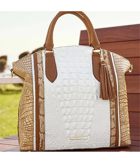 BRAHMIN Dune Alamosa Collection Large Duxbury Satchel Bag 5 BRAHMIN Dune Alamosa Collection Large Duxbury Satchel Bag - Afbeelding 5