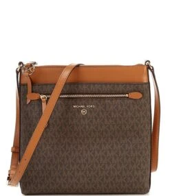 Michael Kors Jet Set Signature Logo Large Flat Crossbody Bag