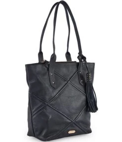 Lodis Aria Diamond Shape Patterned Leather Medium Tote Bag