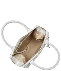 BRAHMIN Mayfield Collection Shell White Small Caroline Satchel Bag