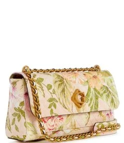 Guess Nerina Convertible Flap Quilted Floral Shoulder Bag
