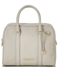 BRAHMIN Latte Velouria Collection Marissa Satchel Bag -Kurt Geiger Shop 00000000 zi c0cbb6c4 73f1 463f 8c32 307e06333f4e