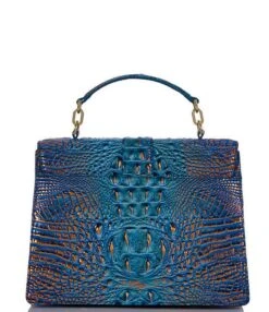 BRAHMIN Melbourne Collection Hallie Deep Azure Satchel Bag -Kurt Geiger Shop 00000000 zi c4aa3d8f e8b9 433f 8309 77eec18096b1 01 ai