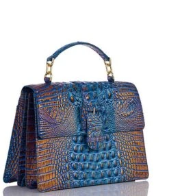 BRAHMIN Melbourne Collection Hallie Deep Azure Satchel Bag -Kurt Geiger Shop 00000000 zi c4aa3d8f e8b9 433f 8309 77eec18096b1 03 ai
