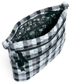 Vera Bradley Triple Zip Hipster Recycled Cotton Plaid Crossbody Bag