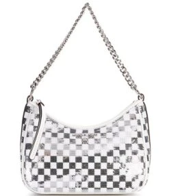 Michael Kors Jet Set Charm Small Metallic Sequined Checkered Shoulder Bag