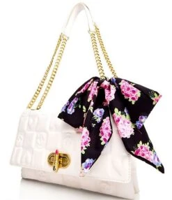 Betsey Johnson Skull And Hearts Flap Lipstick Turnlock Shoulder Bag