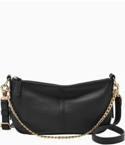 Fossil Jolie Chain Detail Leather Baguette Shoulder Bag