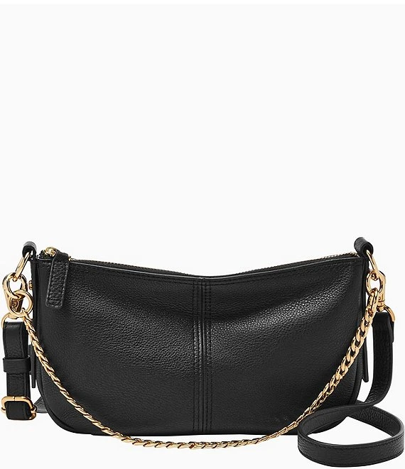 Fossil Jolie Chain Detail Leather Baguette Shoulder Bag 1 Fossil Jolie Chain Detail Leather Baguette Shoulder Bag
