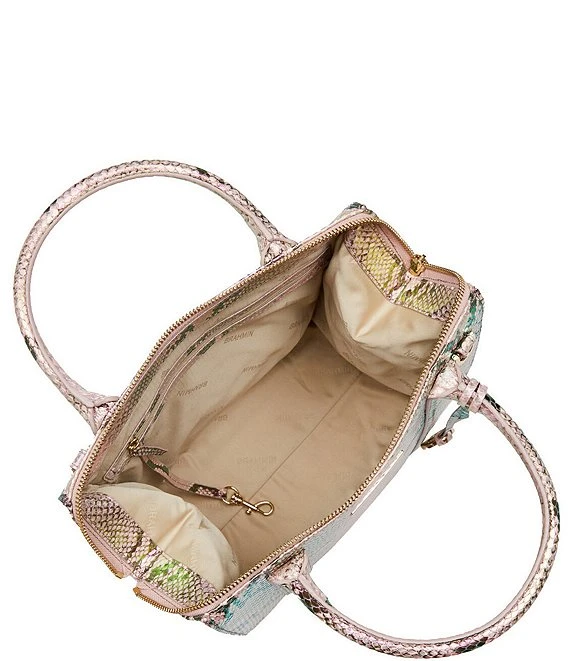 BRAHMIN Belladonna Collection Snake Print Leather Small Satchel Bag 3 BRAHMIN Belladonna Collection Snake Print Leather Small Satchel Bag - Afbeelding 3