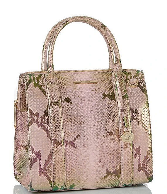 BRAHMIN Belladonna Collection Snake Print Leather Small Satchel Bag 2 BRAHMIN Belladonna Collection Snake Print Leather Small Satchel Bag - Afbeelding 2