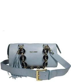 Kelly-Tooke Medium Soho Chain Sky Blue Pebbled Calfskin Leather Satchel Bag -Kurt Geiger Shop 00000000 zi d5cd7f27 8879 478a bc15 511706b9d169