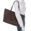 Antonio Melani East West Large Leather Tote Bag