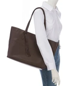 Antonio Melani East West Large Leather Tote Bag