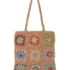 Lucky Brand Ivii Patchwork Magnetic Straw Tote Bag