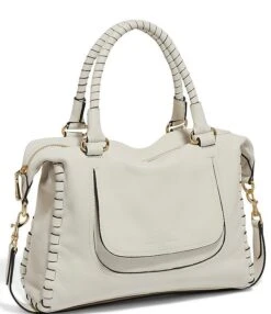 Aimee Kestenberg Ivory Zen Gold Hardware Leather Satchel Bag -Kurt Geiger Shop 00000000 zi db108164 129e 4710 81b0 330ff3c23160 03 ai