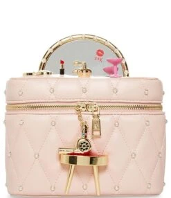 Betsey Johnson Mirror Mirror Vanity Quilted Pearl Crossbody