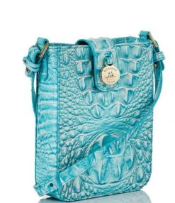 BRAHMIN Melbourne Collection Marley Dusty Blue Crossbody Bag