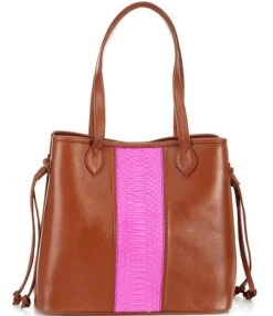 Taxidermy Liz Python Stripe Medium Leather Tote Bag