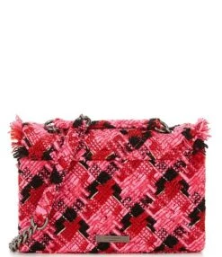 Kurt Geiger London Tweed Kensington Large Pink Shoulder Bag
