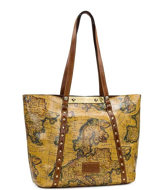 Patricia Nash Benvenuto Leather European Map Print Tote Bag 3 Patricia Nash Benvenuto Leather European Map Print Tote Bag - Afbeelding 3