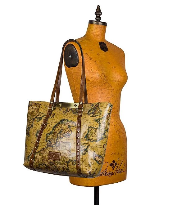 Patricia Nash Benvenuto Leather European Map Print Tote Bag 2 Patricia Nash Benvenuto Leather European Map Print Tote Bag - Afbeelding 2