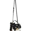 Betsey Johnson I Want Candy Multi-Colored Rhinestone Heart Black Bow Handle Quilted Satchel Bag