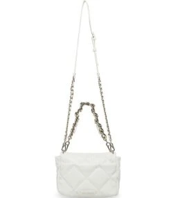 Steve Madden Trixies Quilted Silver Tone Crossbody Bag