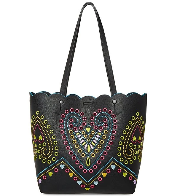 Betsey Johnson Perforated Scalloped Heart Tote Bag 5 Betsey Johnson Perforated Scalloped Heart Tote Bag - Afbeelding 5