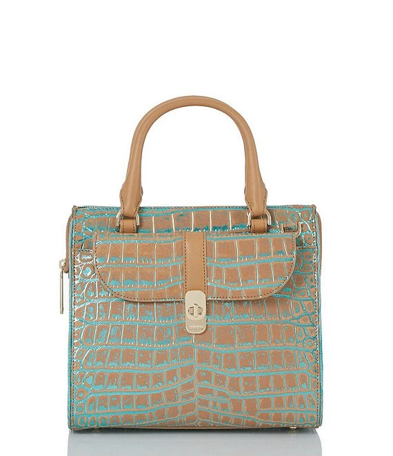 BRAHMIN Fremont Collection Small Caroline Mineral Blue Satchel Bag 3 BRAHMIN Fremont Collection Small Caroline Mineral Blue Satchel Bag - Afbeelding 3