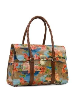 Patricia Nash Vienna French Riviera Leather Satchel Shoulder Bag