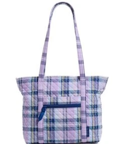 Vera Bradley Amethyst Plaid Small Vera Recycled Cotton Tote Bag -Kurt Geiger Shop 00000000 zi ff15d6ec d027 4339 b47b e546d3409083
