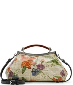 Patricia Nash Kelmscott Frame Parisian Newspaper Floral Crossbody Bag