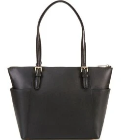 Michael Kors Jet Set East West Logo Charm Saffiano Leather Tote Bag -Kurt Geiger Shop 03872070 zi black 01 ai