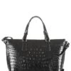 BRAHMIN Melbourne Collection Mini Asher Crocodile-Embossed Tasseled Tote Bag