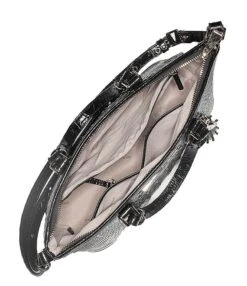 BRAHMIN Melbourne Collection Mini Asher Crocodile-Embossed Tasseled Tote Bag -Kurt Geiger Shop 04774916 zi black 03 ai