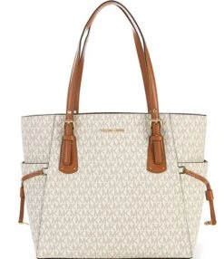 Michael Kors Voyager Signature Logo Colorblock Tote Bag